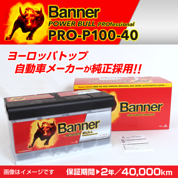 Banner : 輸入車用バッテリー Power Bull Pro : PRO-P100-40