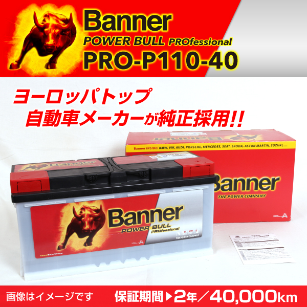 Banner : 輸入車用バッテリー Power Bull Pro : PRO-P110-40